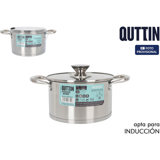 CACEROLA 18CM28L ACERO IND. C/T HERMES QT image 0