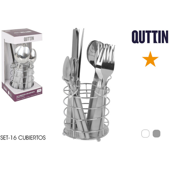 SET CUBIERTOS 17PCS C/SOPORTE METALICODOIO image 0
