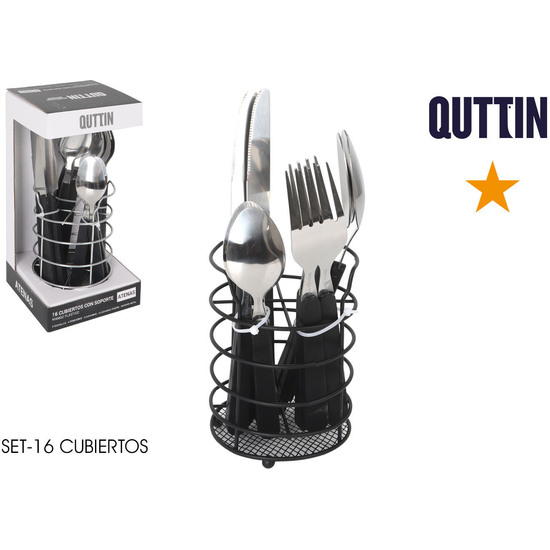 SET CUBIERTOS 17PCS C/SOPORTE METALICOATENAS image 0