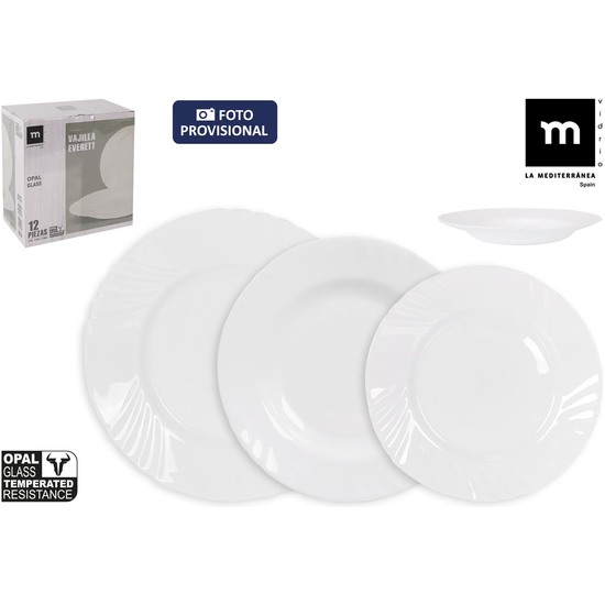 VAJILLA 12PCS RED.OPAL EVERETT MD image 0