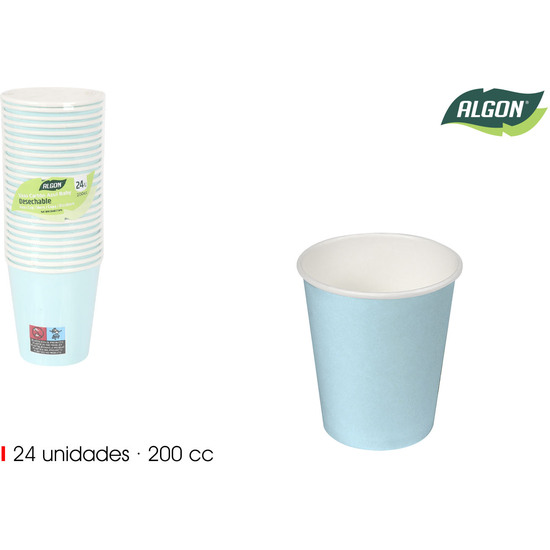 SET24 VASO CARTON AZUL BABY 200CC ALGON image 0