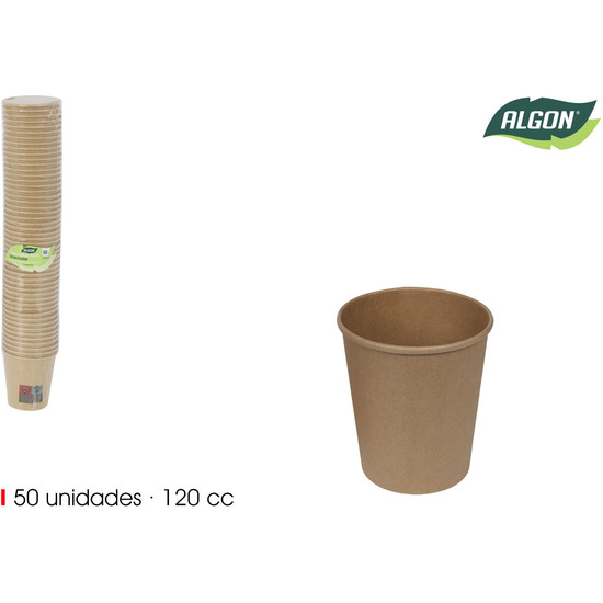 SET50 VASO CARTON KRAFT  120CC ALGON image 0