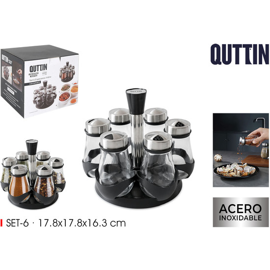 SET6 ESPECIEROS VIDRIO C/SOPORTE QUTTIN image 0