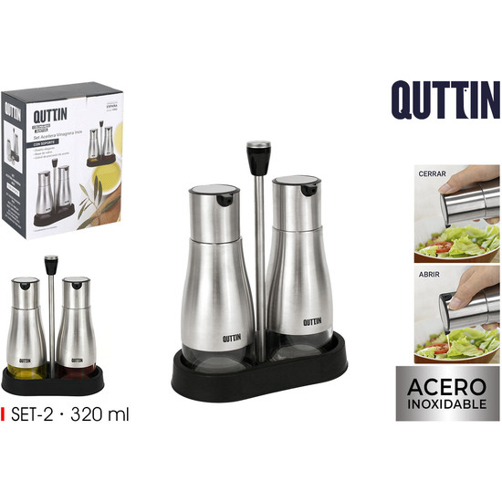 SET2 ACEITERAS INOX C/SOPORTE QUTTIN image 0