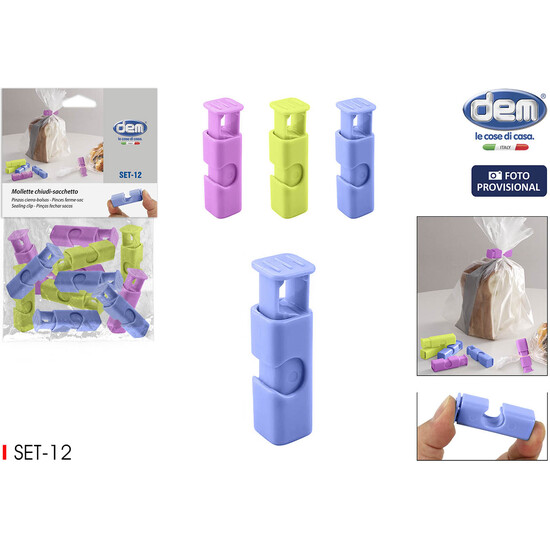 SET12 PINZAS CIERRABOLSAS MUELLE DEM image 0