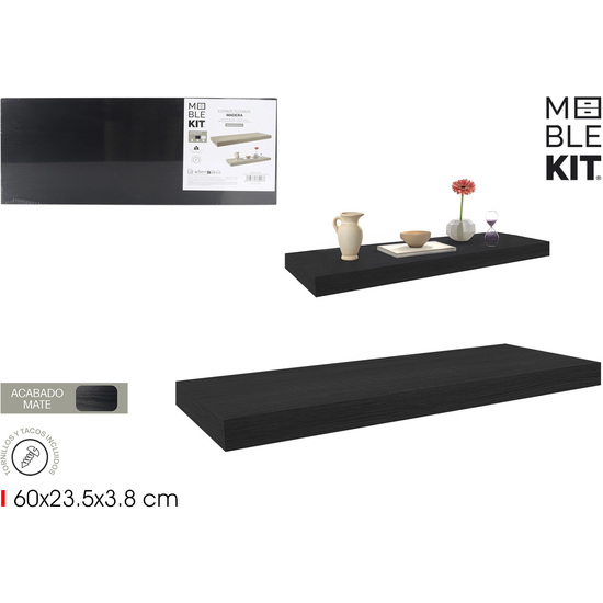 ESTANTE FLOTANTE BLACK 60X23.5X3.8C MOBLEKIT image 0