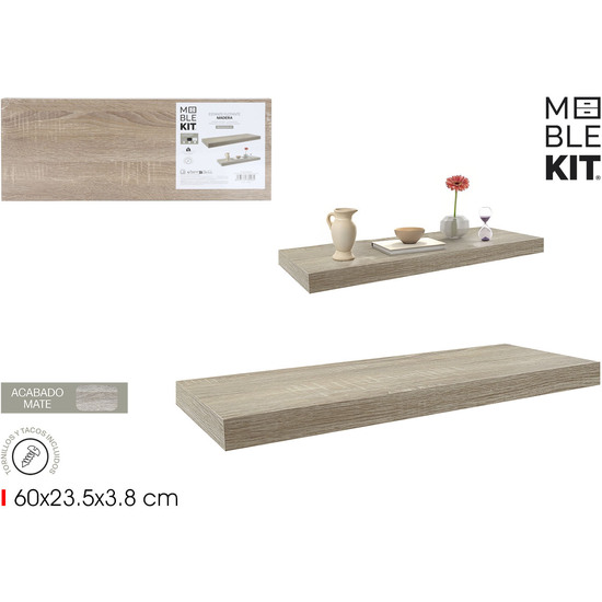 ESTANTE FLOTANTE OAK 60X23.5X3.8CM MOBLEKIT image 0