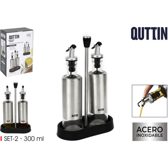 SET2 ACEITERAS INOX C/SOPORTE QUTTIN image 0