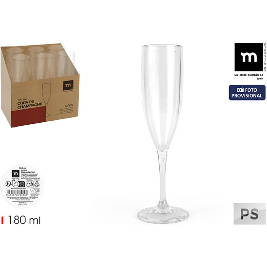 COPA CHAMPAGNE 180ML PS LA MEDITERRANEA image 0