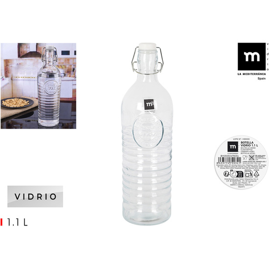 BOTELLA VIDRIO T/CLASI.B/ANCHA 1.1L LA MEDITERRAN image 0