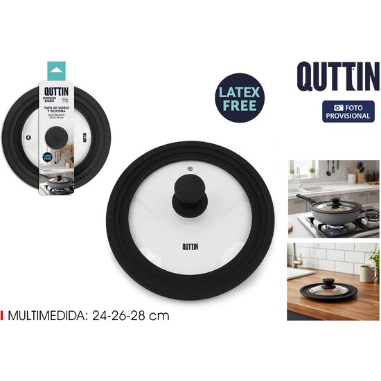 TAPA SARTEN VIDRIO RUBBER 24/26/28C QUTTIN image 0