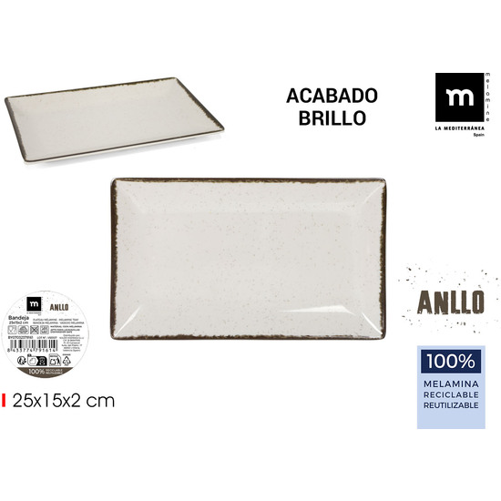 BANDEJA MEL.BRILLO ANLLO 25X15X2CM LA MEDITERRANE image 0