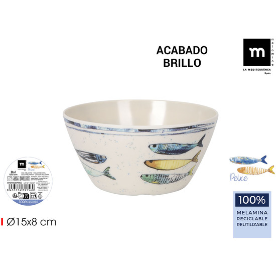 BOL MEL. BRILLO PEIXE 15X8CM LA MEDITERRANEA image 0
