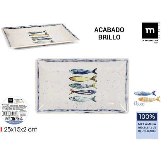 BANDEJA MEL.BRILLO PEIXE 25X15X2CM LA MEDITERRANE image 0