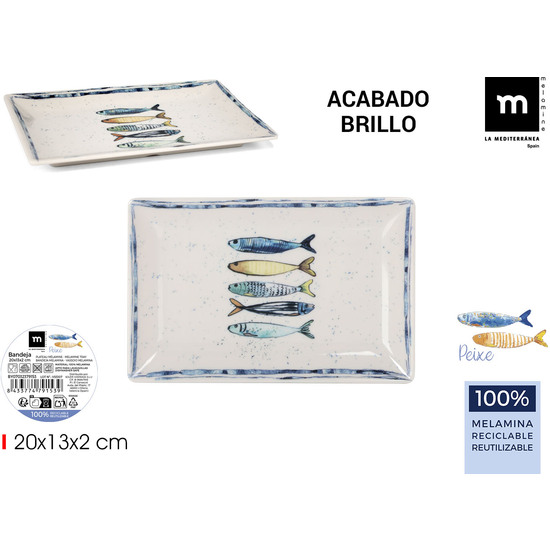 BANDEJA MEL.BRILLO PEIXE 20X13X2CM LA MEDITERRANE image 0