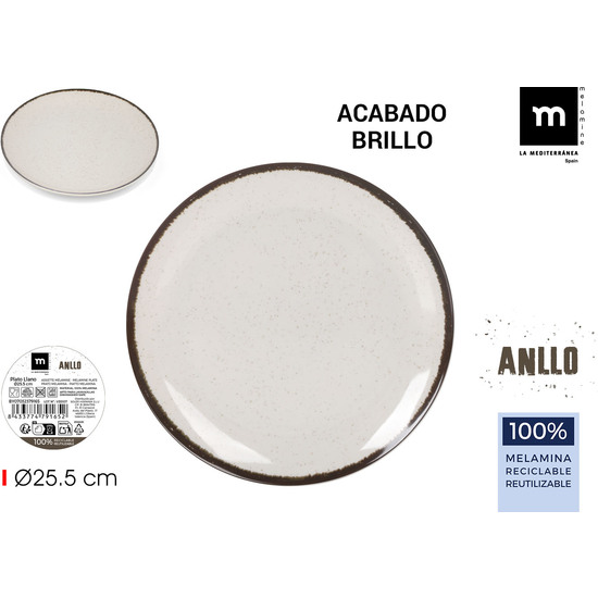 PLATO LLANO MEL.BRILLO ANLLO 25.5CM LA MEDITERRAN image 0