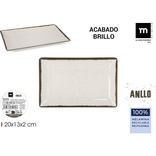 BANDEJA MEL.BRILLO ANLLO 20X13X2CM LA MEDITERRANE image 0