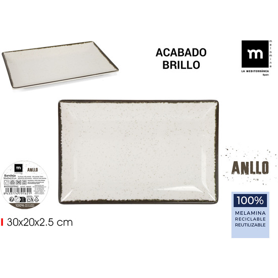 BANDEJA MEL.BRILLO ANLLO 30X20X2.5 LA MEDITERRANE image 0