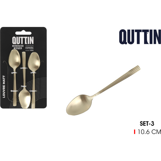 96SET 3 CUCHARAS CAFE “LOUVRE”CHAMP.MATT image 0