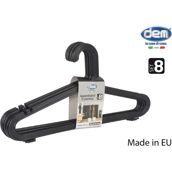 SET 8 PERCHAS PLASTICO NEGRAS MENG image 0