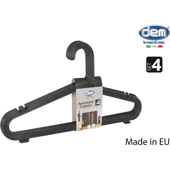 SET 4 PERCHAS PLASTICO NEGRAS MENG image 0