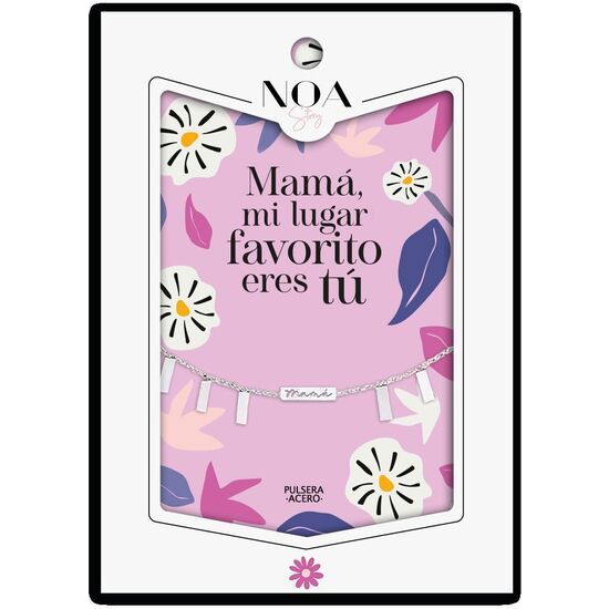 PULSERA MAMA ACERO PLATEADO - MAMA MI LUGAR FAVORITO ERES TU image 0