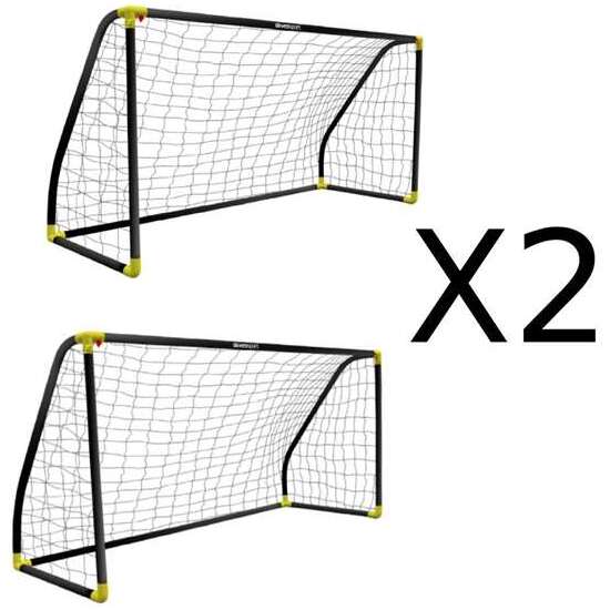 SET DE 2 PORTERÍAS PLEGABLE CON ANCLAJES 180 X 91 X 120 CM. COLOR NEGRO. image 0