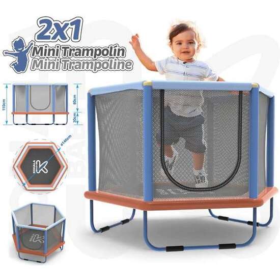 TRAMPOLÍN INFANTIL MINI 2 EN 1 KOHALA BABY  140 X 110 CM ALTURA 110 CM image 1