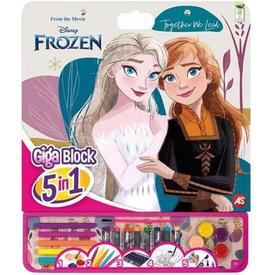 LIBRO DE PEGATINAS PARA PINTAR GIGA BLOCK FROZEN 5 EN 1 image 0