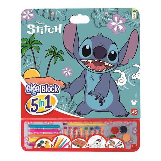 LIBRO DE PEGATINAS PARA PINTAR GIGA BLOCK STITCH 5 EN 1 image 0