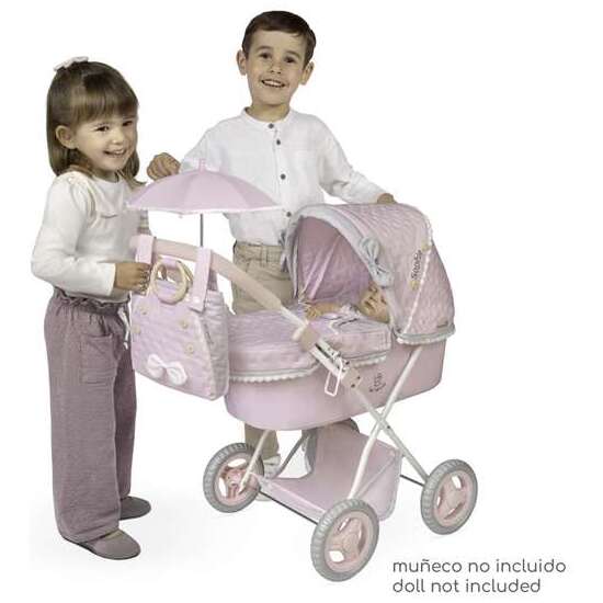 COCHE DE MUÑECA PLEGABLE CON SOMBRILLA Y BOLSO - PARA MUÑECAS DE HASTA 48 CM. image 2