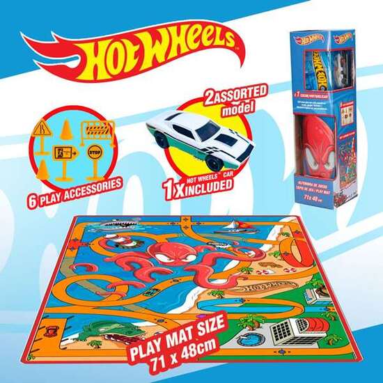 ALFOMBRA HOTWEELS 70X47,5 CM +1 COCHE image 1