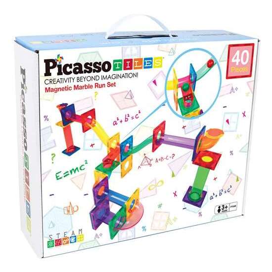 CIRCUITO PICASSO TILES DE CANICAS MAGNETICO 40 PIEZAS.DEJA QUE LAS CANICAS SE DESLICEN POR LA PISTA image 0
