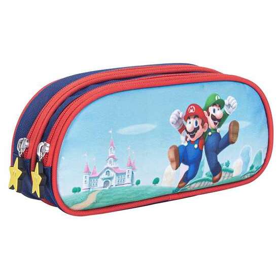 ESTUCHE SUPER MARIO TRIPLE. INTERIOR TOTALMENTE FORRADO Y PERSONALIZADO. ACABADOS Y CREMALLERAS DE ALTA CALIDAD 37 X 27 X 17 CM. image 1