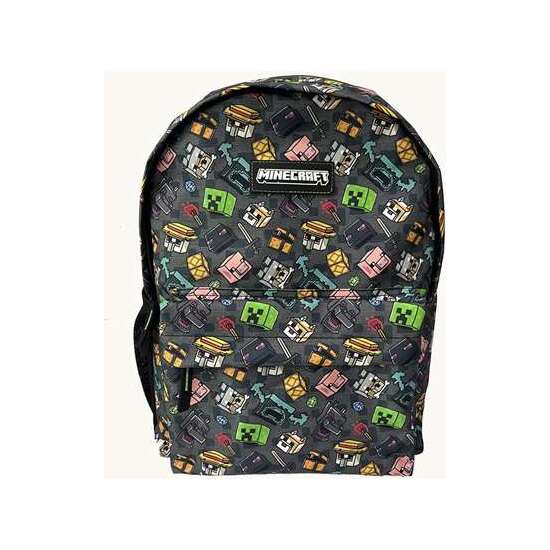 MOCHILA MINECRAFT PIXEL 25  ADAPTABLE A CARRO, ESPALDERA ACOLCHADA. 40 X 30 X 14 CM. image 0