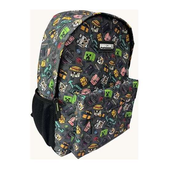 MOCHILA MINECRAFT PIXEL 25  ADAPTABLE A CARRO, ESPALDERA ACOLCHADA. 40 X 30 X 14 CM. image 1