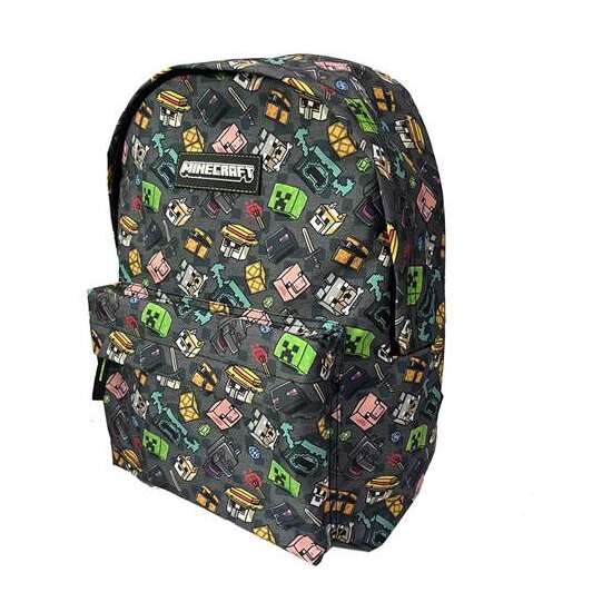 MOCHILA MINECRAFT PIXEL 25  ADAPTABLE A CARRO, ESPALDERA ACOLCHADA. 40 X 30 X 14 CM. image 2
