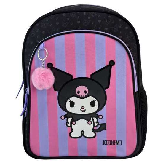 MOCHILA KUROMI PRIMARIA DOBLE COMPARTIMENTO. ADAPTABLE A CARRO. CON ACCESORIO POM-POM.44 X 30 X 20 CM. image 0