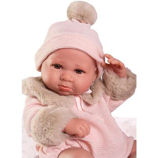 MUÑECA RECIÉN NACIDA LUCA CON MANTITA FLORES 42 CM image 3