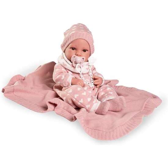 MUÑECA RECIÉN NACIDA ERIKA CON TOQUILLA  42 CM image 0