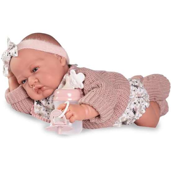 MUÑECA RECIEN NACIDA LÚA BOLITAS BABERO  42 CM image 2