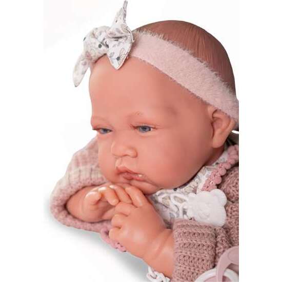 MUÑECA RECIEN NACIDA LÚA BOLITAS BABERO  42 CM image 4