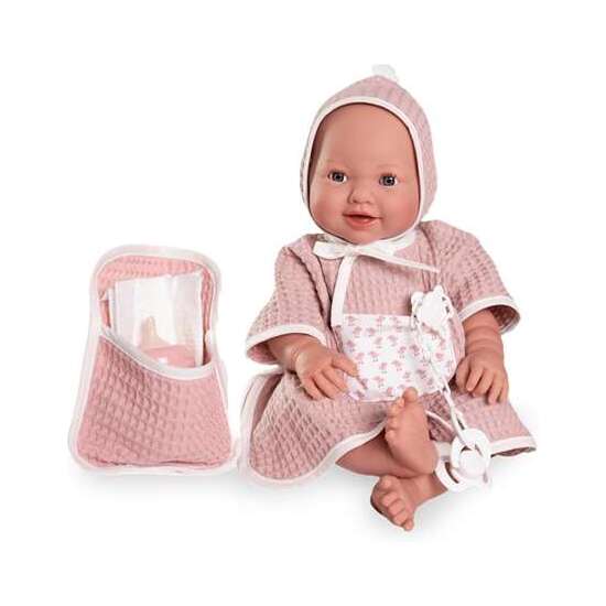 MUÑECA RECIÉN NACIDA MIA HACE PIPÍ CON CAPITA DE BAÑO 42 CM image 0