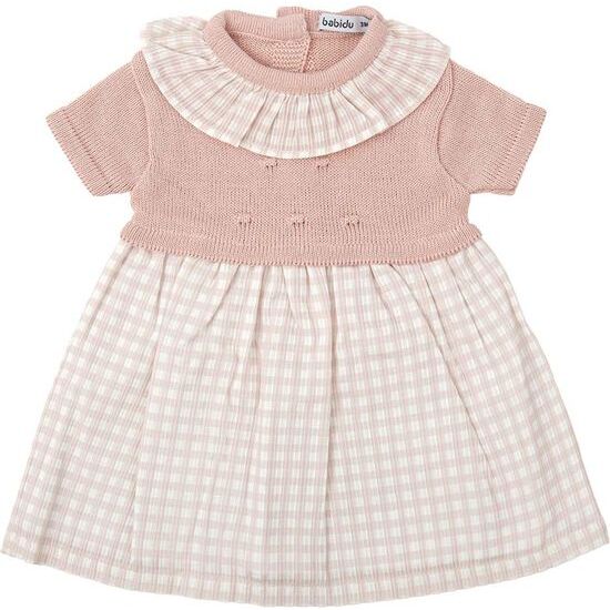 VESTIDO CUELLO VOLANTE PUNTO BURBUJAS image 0