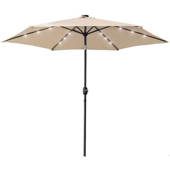 PARASOL 300 CM CON CHIMENEA Y LUCES LED SOLARES 140X15 CM image 0