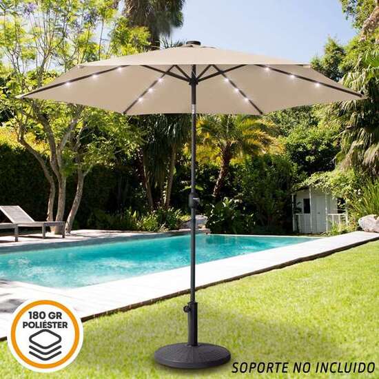 PARASOL 300 CM CON CHIMENEA Y LUCES LED SOLARES 140X15 CM image 4