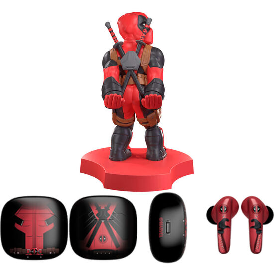 MINI CABLE GUY + AURICULARES INALAMBRICOS DEADPOOL MARVEL image 0