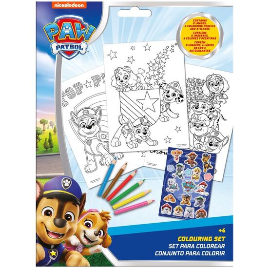 SET COLOREAR PEGATINAS PATRULLA CANINA PAW PATROL image 0