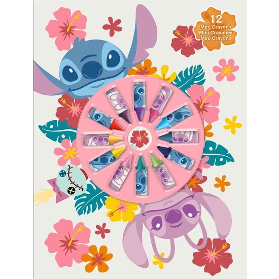 LIBRETA + 12 MINI CRAYONES STITCH DISNEY image 0