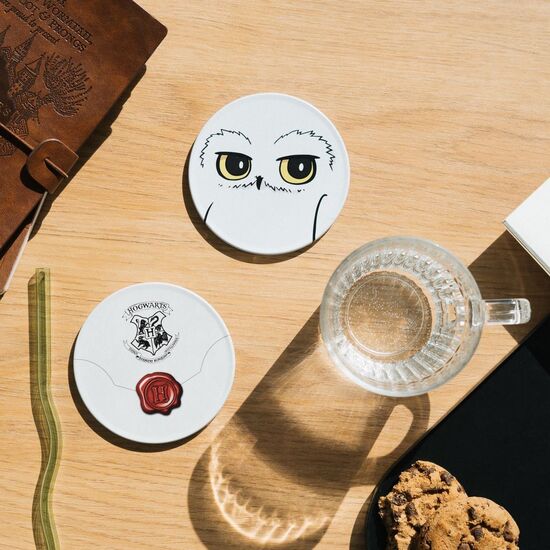 SET 2 POSAVASOS HEDWIG HARRY POTTER image 2